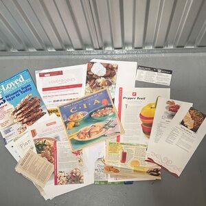 Assorted Home Kitchen Paper Recipes, BHG magazine, CIA Culinary Cookbook